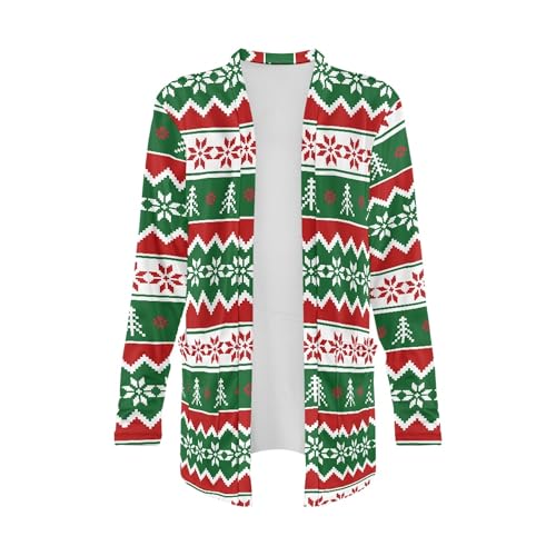 Image of Fall Maple Leaf Cardigan Sweaters for Women Long Sleeve Cardigan Soft Drape Open Front Dusters V-Neck Jackets Dressy