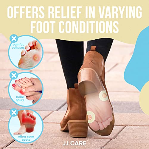 Jj Care Callus Cushions (Pack Of 50) Callus Pads For Bottom Of Foot - Round Shape - Callous Remover For Feet Pads - Soft Felt Foot Pads For Calluses For Women, Pain Relief & Foot Care #TOP2