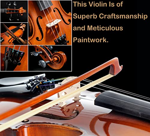 Crafteem 1/4 Student Standard Solid Wood Violin Outfit For Beginner Kids & Adults And W/Case, Bow, Extra Strings, Shoulder Rest, Tuner, Owner's Manual - Stringed Musical Instruments. #TOP4
