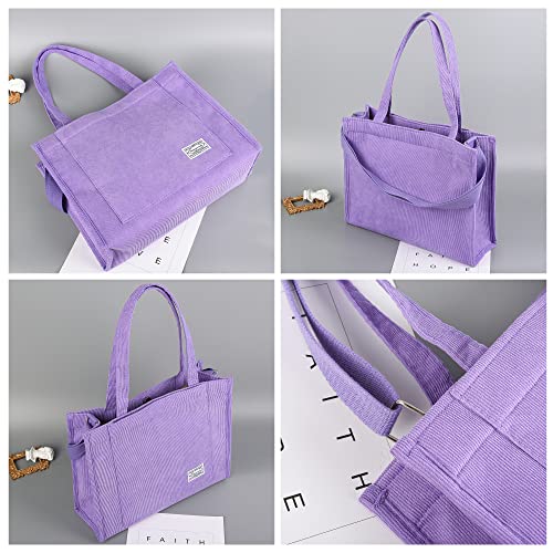 Image of Valleycomfy Corduroy Tote Bag for Women Travel Crossbody Bag Purse Women Shoulder Bags Work Handbags Everyday Hobo Bag