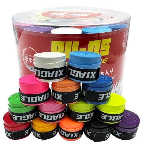 ウェットタイプグリップテープグリップテープ 滑り止め 超吸収タイプ 通気性 ラケット用 オーバーグリップテープ 60個セット9~12色入り野球、スカッシュ、太鼓のバチ、ゴルフ、釣り竿ラケット用グリップテープ バドミントン テニス グリップタイプ 、車椅子