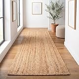 Jute Braided Runner Rug, Natural - 2x6 Feet, Farmhouse Hand Woven Coastal Runners for Hallways, Kitchen, Bedroom, Entry Door | Neutral Boho Beige Floor Carpet for Nursery, Balcony - 24x72 Inches