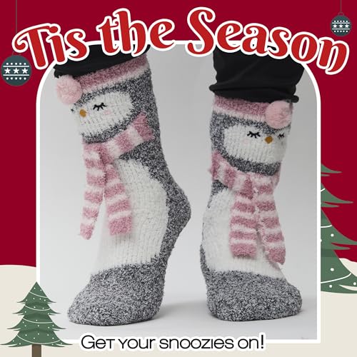 Image of Snoozies Fuzzy Funny Socks for Women, Christmas Sock 1 Pair, Cozy Winter Holiday