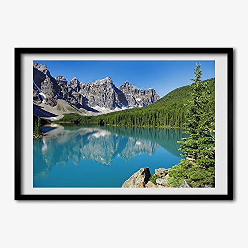Cadre en bois décoratif 70x50 cm Tulup pour tableau moderne de lac