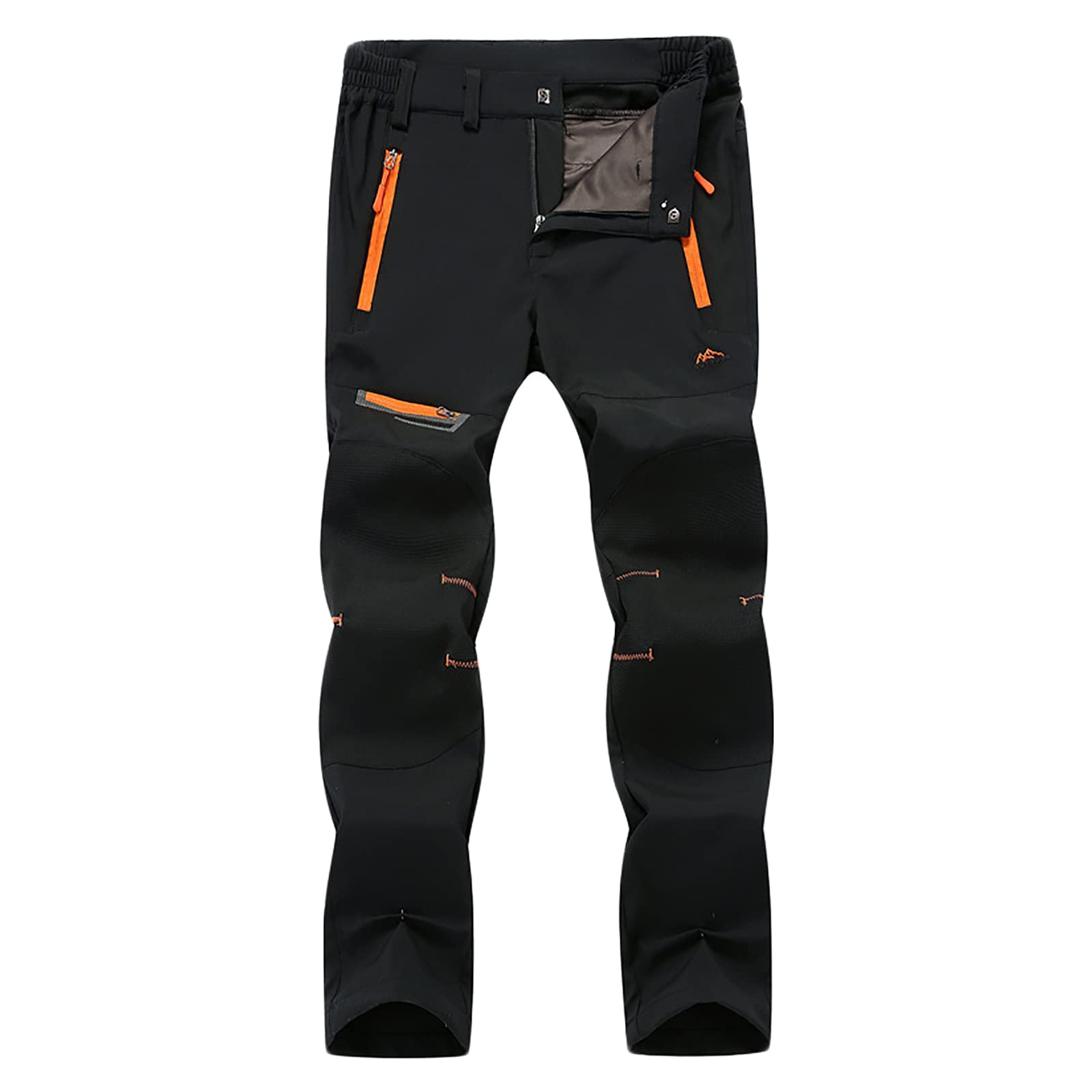 Uomo Pantaloni Trekking Impermeabili Antivento Pantaloni Softshell Arrampicata Caccia Pantaloni(Size:XS,Color:Nero)