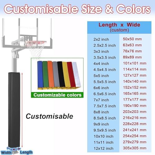 Heavy Duty Purple Basement Safety Pad for Square Poles 3x3-10x10 Inch, Universal Outdoor Column Wrap, All Weather Post Padding, Durable Protection for Decks & Patios