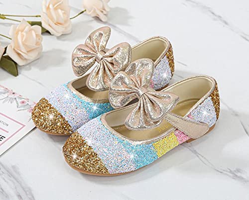 Little Girls Mary Jane Dress Shoes Glitter Flower Girl Wedding Party Princess Ballet Flats for Toddler/Little Kid2