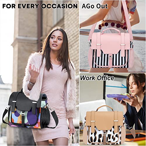 Scothen Lunch Bag For Women,Insulated Lunch Box,Large Lunch Tote Bag For Adult,Leakproof Tote Cooler Bag With Shoulder Strap,Reusable Lunch Purse Cute Lunch Bag For Women Teacher Nurse Working, Brown #TOP5
