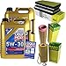 Produktbild QR-PARTS 69343369 Filter Set Inspektionspaket 10 Liter Motoröl Longlife III 5W-30 MANN-FILTER Innenraumfilter Luftfilter Ölfilter