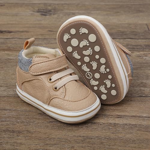 Image of Clowora Baby Boys Girls Shoes Non-Slip Rubber Sole Sneakers Infant First Walking Toddler Crib Shoes Newborn Loafers Flats.