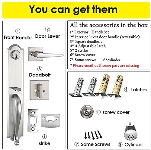 Tmc Single Cylinder Handleset With Deadbolt And Knob Door Handle For Entrance And Front Door Reversible For Right And Left Handed Satin Nickel Finish,Mdhst2018Sn-Amz #TOP3