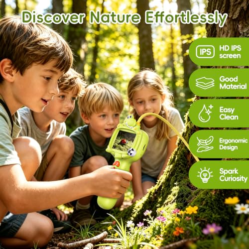 Ashfly Borescope Camera with Light for Kids, 2.4" IPS, Dinosaur Green - Image 1