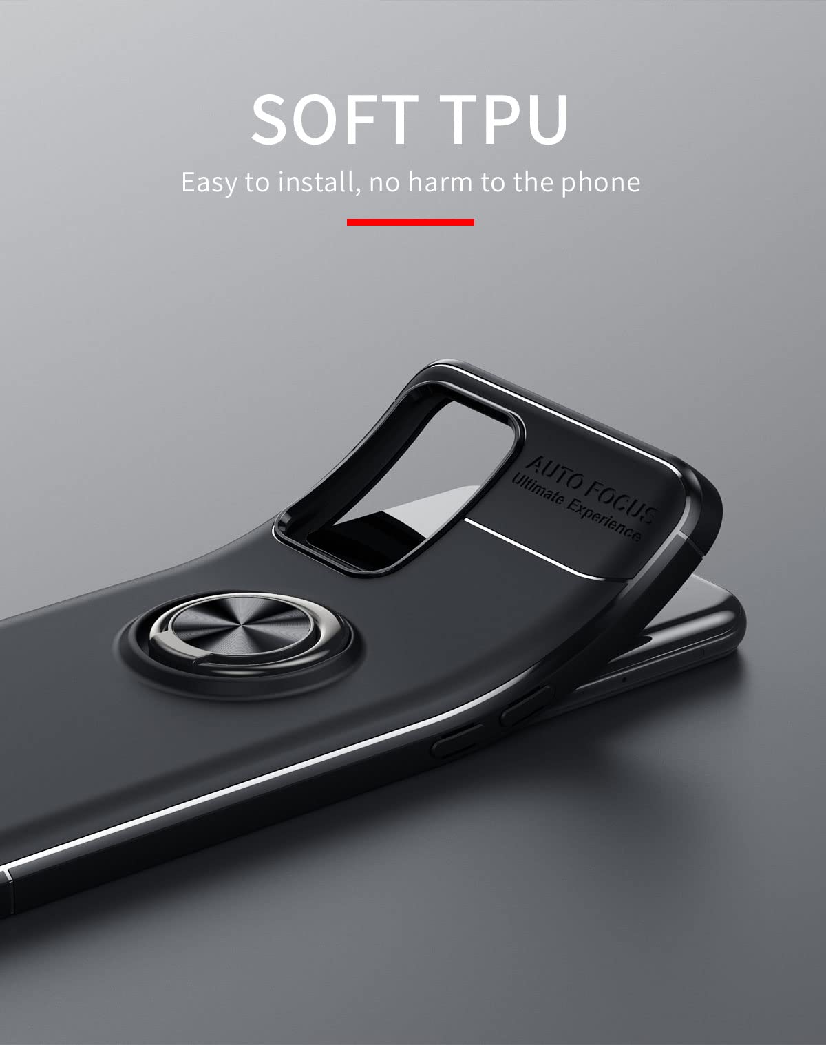 BORYA Cover per OPPO Find X5 Lite 5G, Silicone Antiurto Ultra Sottile PC+TPU Custodia, Militare Antigraffio Case con Magnetico Metallo Supporto e Protezione Fotocamera. Nero