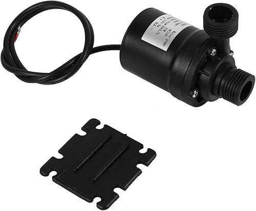 Vista 7 de Zerodis DC 24V Bomba de circulación de agua solar, motor silencioso sin escobillas, sumergible, negro, industrial, 800LH, cabeza de 5M, plástico ABS