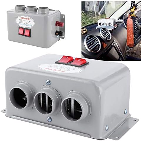 12 Volt Car Heater, 3 Hole 600W800W Car Winter Fast Heating Fan Warmer 12V Auto Windshield Window Defogger Defroster Demister Low Noise for Car Lorry Campervan Truck