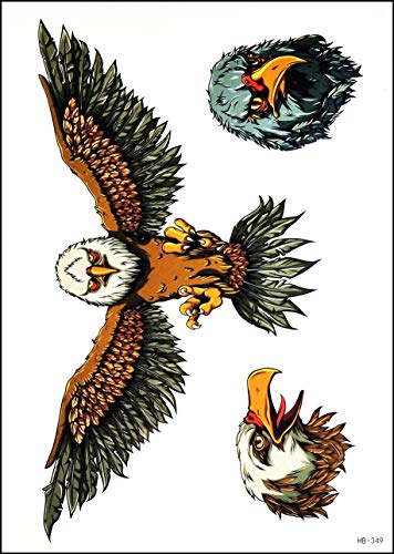 GS912 Tattoo 8.2''X5.7'' Flying bird American Eagle Large Temporary Tattoos Sticker Transfer for Man Women Teens Painting Designs Body Art 3D Waterproof fashion Art Fake Body (13) image 4