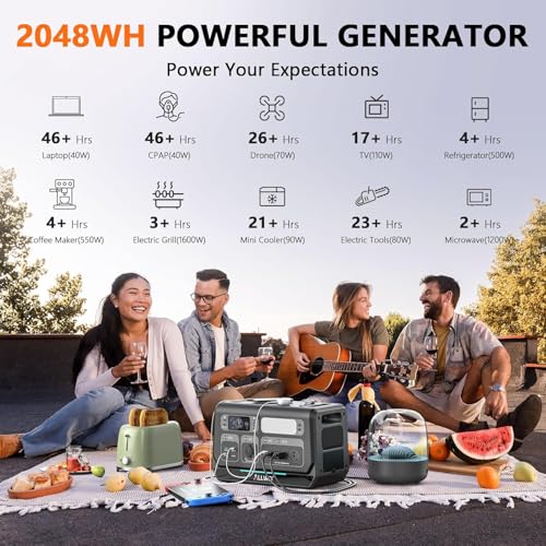 Image of ALLWEI 2400W Portable Power Station with B200 PRO Expansion Battery, 4096Wh LiFePO4, 3600W Super Power Mode, 1500W AC Charging & 1200W Solar Charging Generator for Camping Home Outdoor Emergency