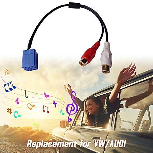 Sangmei Cabo RCA para carro Mini ISO de 8 pinos para trocador de CD Bla-punkt compatível com VW AUDI