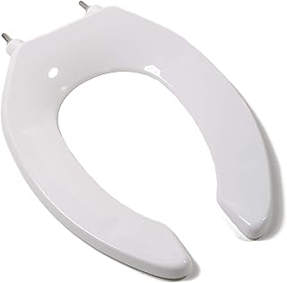 Comfort Seats C106C00 Commercial Quality Toilet Seat with an Open Front and Stainless Steel Hinge Post, Elongated, White