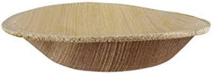 PacknWood 210APA10 - round bamboo leaf bowl/basket - palm leaf bowls- palm leaf round bamboo bowls - eco bamboo leaf basket bowls - (3 oz, 4in * 0.8in) - 100 pcs