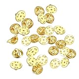 100 PCS Brass Pin Backs, Metal Butterfly Metal Locking Pin Backs Replacement Pin Backs, Squeeze...