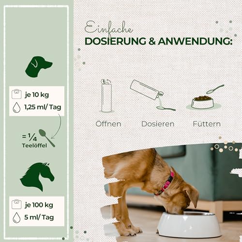 LaPura Bio Schwarzkümmelöl für Hunde & Pferde - für glänzendes Fell & gesunde Haut, unterstützt Immunsystem & Verdauung, 100% natürlich, kaltgepresst, Barföl 100 ml
