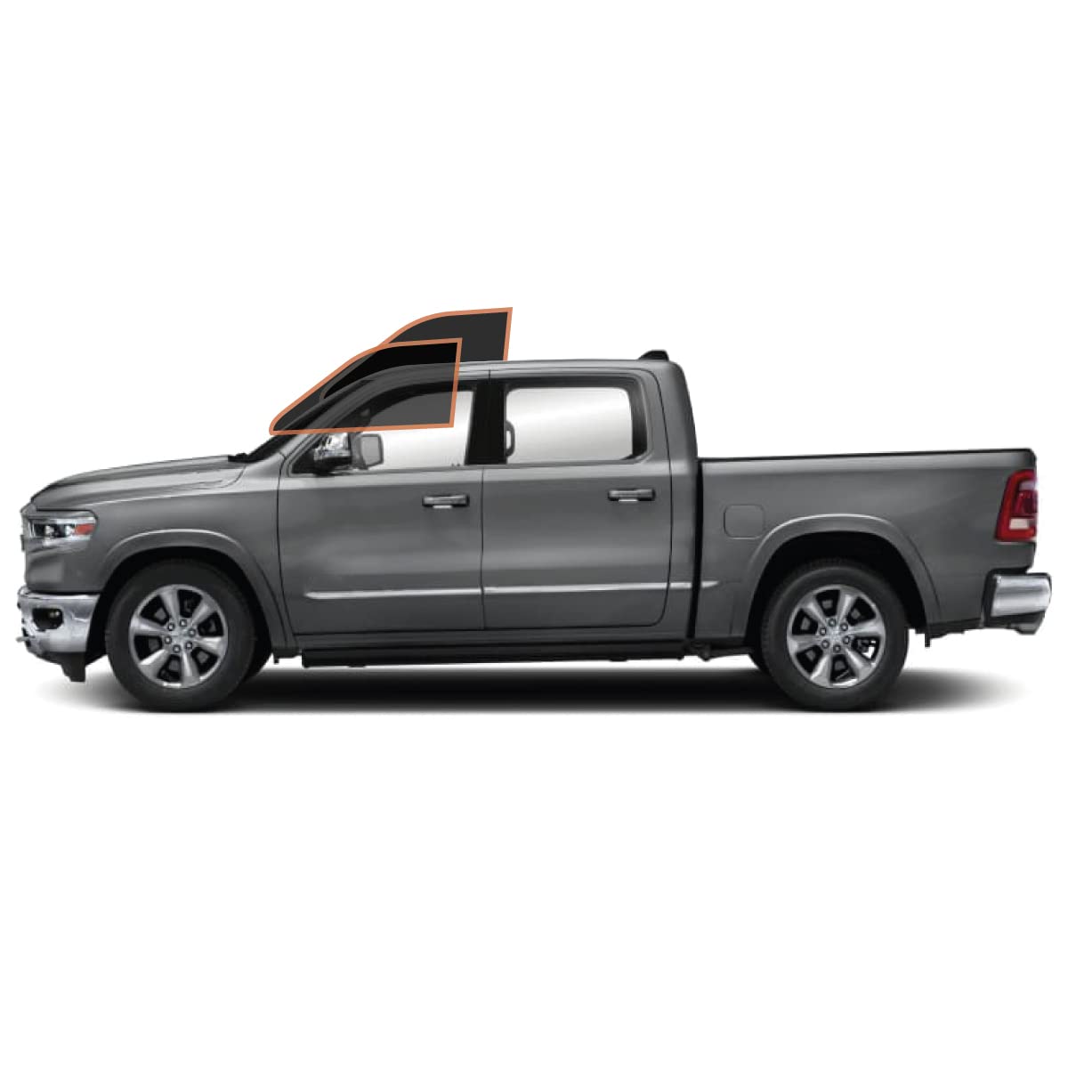 DIY-MotoShield Pro Premium Professional 2mil Precut Ceramic Window Tint Film for 2019-2021 Dodge Ram 1500 Crew Cab — (Front Driver/Passenger 25%)