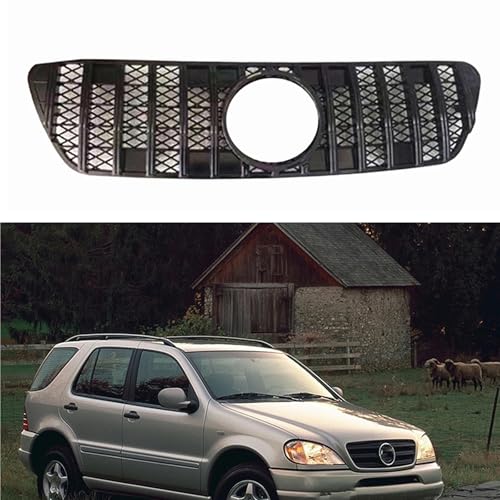 Rejilla de parachoques delantero para Mercedes-Benz W163 ML Class 1999-2004 en ABS GT Black 2