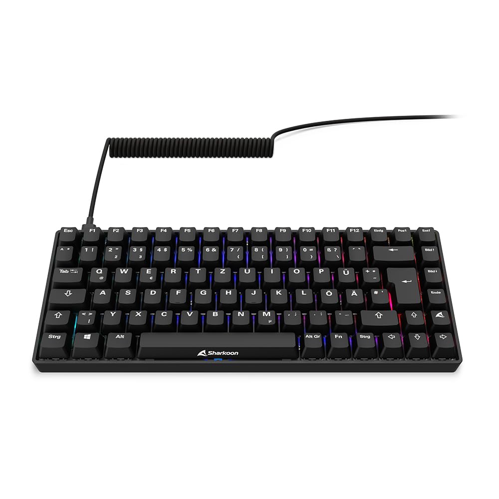 Sharkoon Skiller SGK50 S3 PBT Schwarz RGB Gaming Keyboard Gateron G PRO 3.0 Yellow 75% Layout