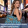2pcs Leopard Print Tote Bag with Keyring Set, Tote Bags for Women with Leopards Prints Keyring, Leopard Print Gifts for Womens, Tote Bag with Zip for Work Travel Shopping #5