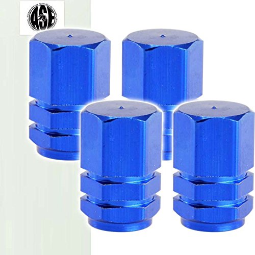Amazon | アルミ エアーバルブキャップ タイヤバルブキャップ青4個
