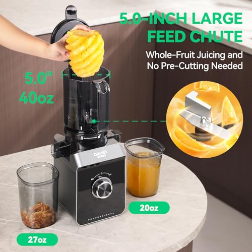 Cold Press Juicer, ORMEO HOME Masticating Juicer Machines with 5.0"Large Feed Chute Fit - image 2