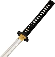 Vista 6 de Espada samurái Katana tradicional japonesa hecha a mano con vaina y soporte de espada