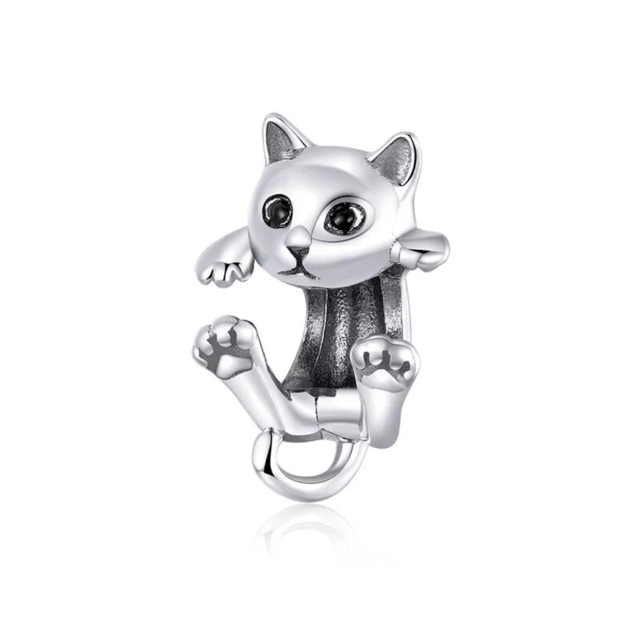FLXHHX Lindo Gato Envoltura Charm Bead Animal Pet Auténtica Plata De Ley 925 Compatible con Pulsera