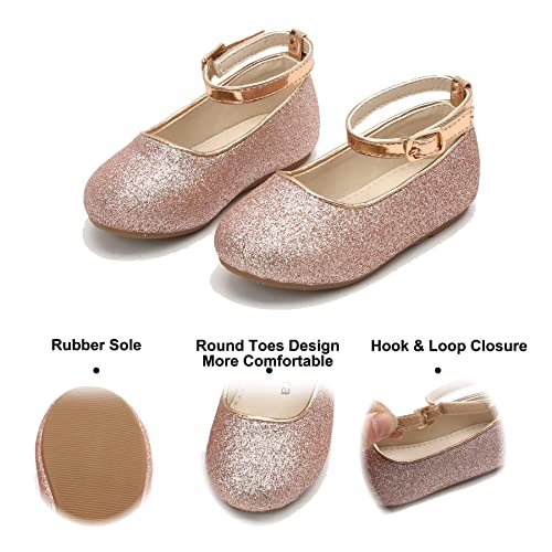 Image of Felix & Flora Girls Toddler Little Ballet Shoes - Flower Girls Mary Jane Flats Dress Shoes Party Wedding