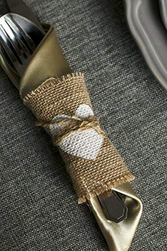 CTY Craft 50pcs Natural Jute Burlap with Love Rustic Wedding