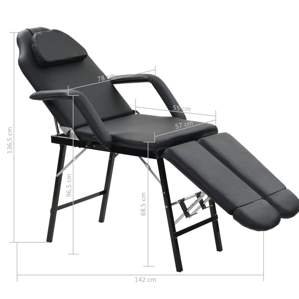 Lettino da Massaggio Portatile in Similpelle 185x78x76 cm Nero,Salute e Bellezza,Cura della Persona,Massaggi e Relax,Poltrone da Massaggio(SPU:110161)