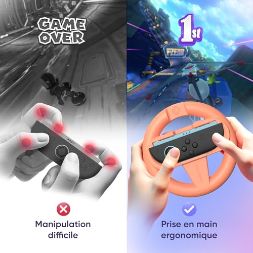 Pack de 4 Volants de Course pour Nintendo Switch 2 Oniverse Accessoires pour Mario Kart Supports Volant - vue 7