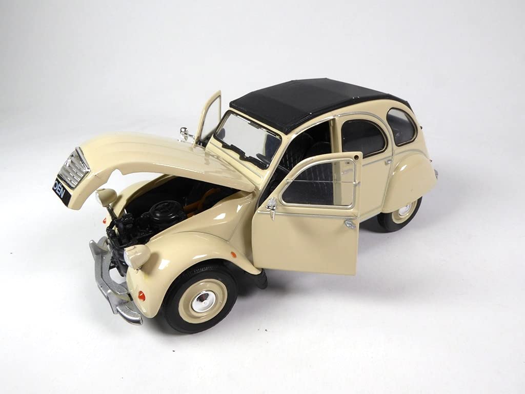 OPO 10 Voiture 1/24 Compatible avec Citroen 2CV Couleur crème - Welly 24009A-W Beige
