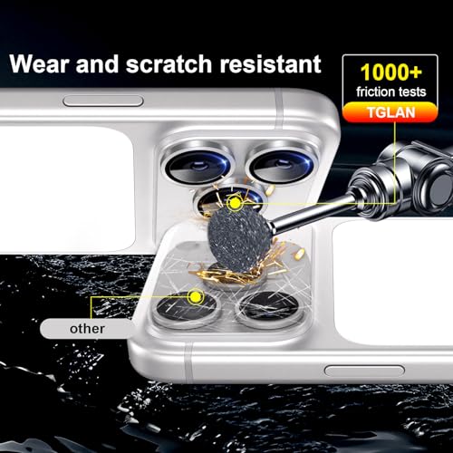 TGLAN for iPhone 17 Pro Max/17 Pro Camera Lens Protector,Silver - image 5