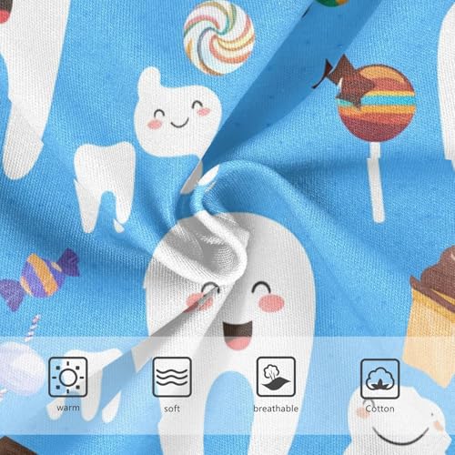 Girls Underwear Toddlers 2t Cotton Girl Panties Cute Pattern Underpants Briefs Cute Cartoon Teeth Blue3