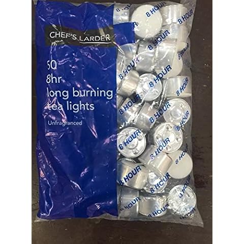 Chefs Larder 50 Long Burning Tea Lights Cover