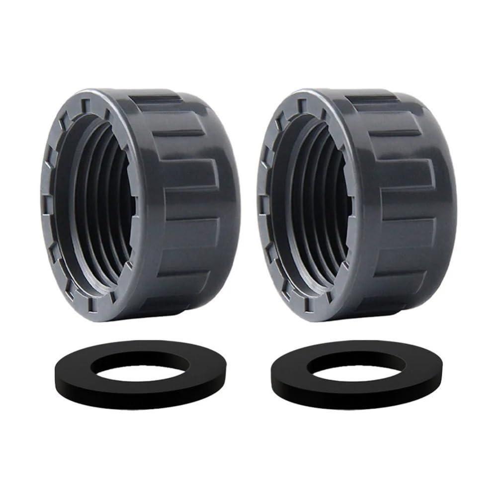Threaded Pipe Connector Round Female Thread Connector, PVC Threaded Cap with Rubber Seals Kit, 20mm-32mm Pipe End Blanking Plug 2pcs(25mm)