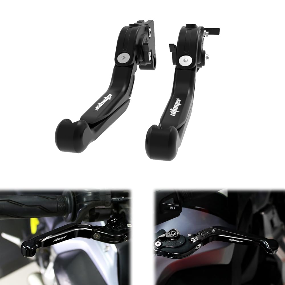 xitomer Motorcycle Brake Lever Fit for YZF-R7 Brake Clutch Levers Extendable Foldable 2022 2023 YZF690 Adjustable Clutch Lever (Black)
