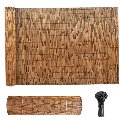 Natural Bamboo Fencing Roll - 2ft to 6ft High Privacy Fence, Ideal for Balcony & Patio, Durable Outdoor Bamboo Screen (4.7x16ft) - Enhance Backyard Aesthetics