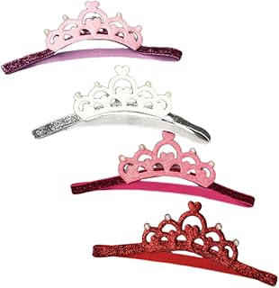 ibasenice 4pcs hair ties kids baby hair tie infant hair ties hair ties for kids hair ties for babies kids crown baby crown Baby Headband Baby Headwear Baby Hair Band child flash hair crown