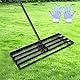 Rasenrakel 75x25cm,Rasenrechen Metall mit 185cm Stiel,Lawn Leveling Rake,Flächenebner,Golf Gartengras Surface Rasenwerkzeug,Rakel für Rasen Garten,Golf rasenrakel Werkzeug,Level-Lawn-Rake
