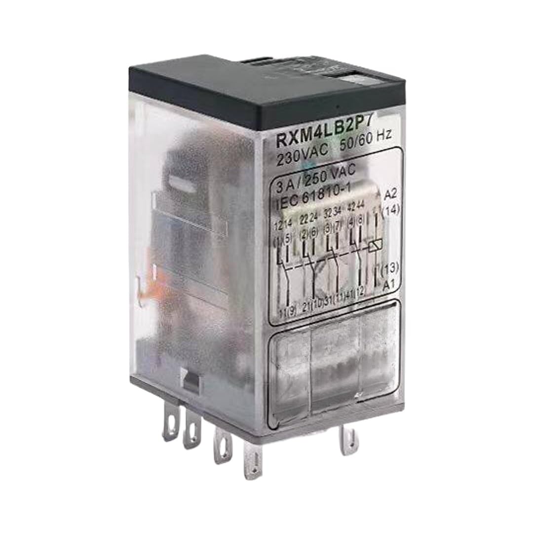 Relé intermedio Rxm4Ab2P7 Rxm2Lb2Bd relé pequeño 24V 220V 12V(RXM4LB2P7 14-pin AC220V 5A)