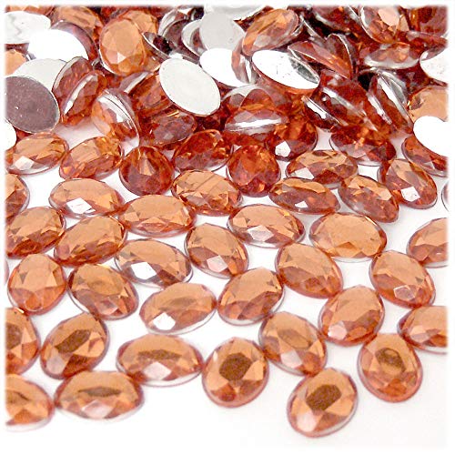 The Crafts Outlet 144pc Rhinestones Oval 10x14mm - Flatback Light Orange