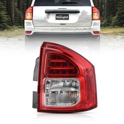 Image of Nilight Taillight Assembly Compatible with 2011 2012 2013 Jeep Compass | Tail Light OE Style Rear Lamp Replacement Passenger Side w /Bulbs